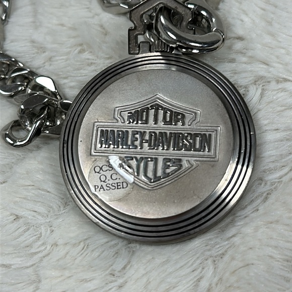 Vintage 90's Harley Davidson Pocket Watch HDP119, 16" Belt Chain Very Good Cond. - Picture 2 of 5